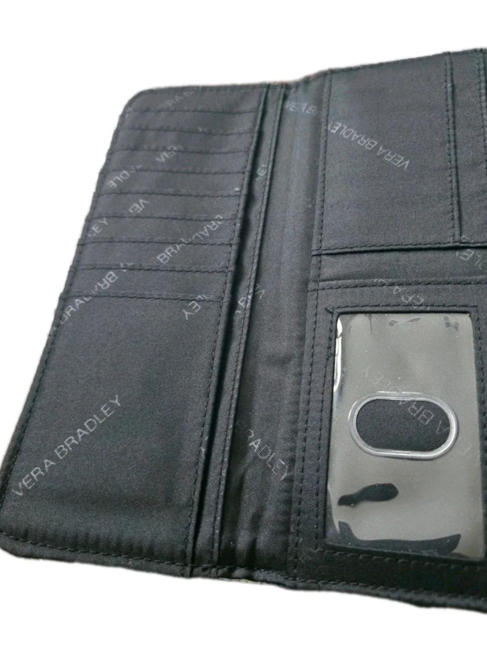 Vera Bradley Tri-fold Wallet Magnetic Closure Clutch Camofloral Retired Blue EUC - Picture 7 of 9